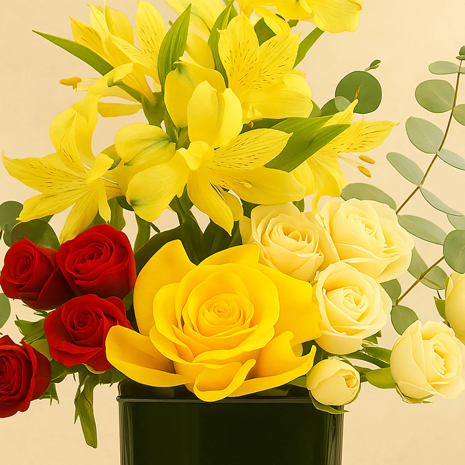 فازة ورود و زنبق أصفر - Image 3